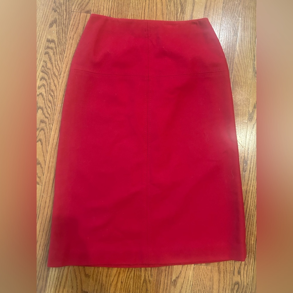 Ann Taylor Vibrant Red Pencil Skirt